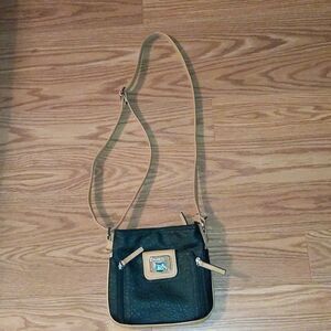 Rosetti Women’s Mini Black  Tan Faux Leather Crossbody Bag Front Wallet